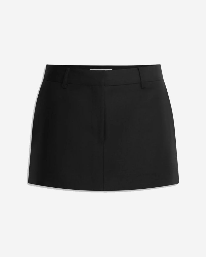 Venroy Tailored Wool Mini Skirt - Black