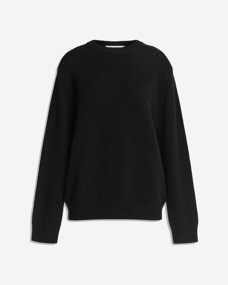 Venroy Oversized Wool Cashmere Sweater - Black