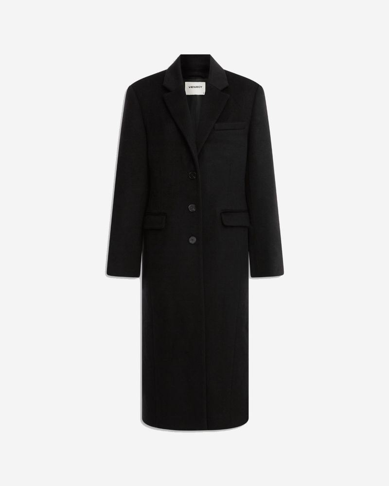 Venroy Wool Cashmere Coat - Black