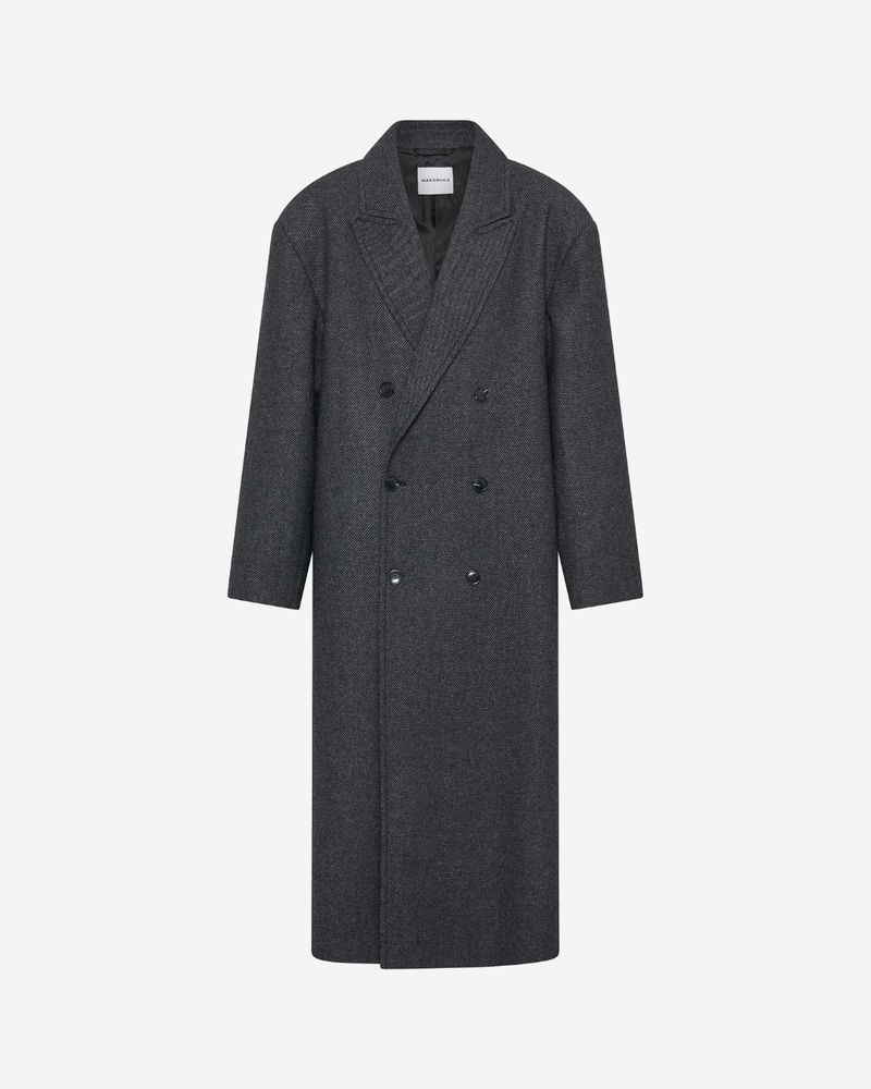 Nakedvice The Boston Grey Oversized Wool Blend Coat