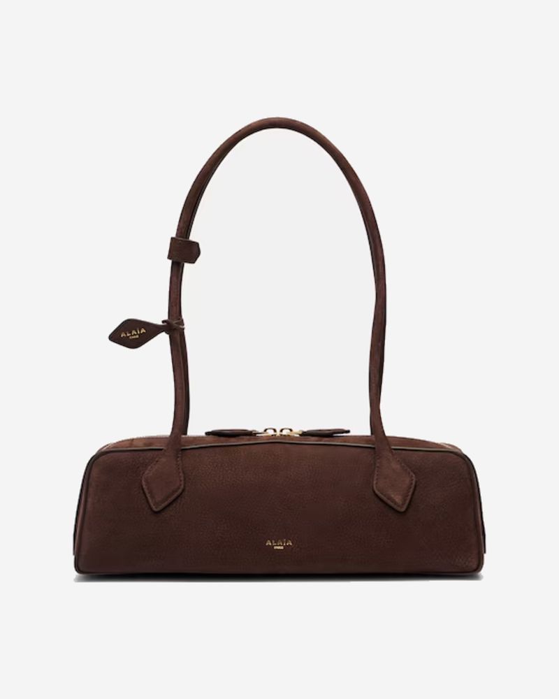 Alaïa Alaia Le Teckel Medium Suede Shoulder Bag Brown